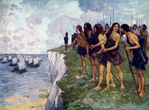 Britons awaiting the imminent arrival of Viking ships, c16th century by Unbekannt