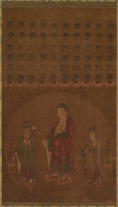 Buddha Amitabha with Two Attending Bodhisattvas by Unbekannt