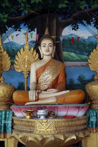 Buddha statue in a Khmer temple, Cambodia