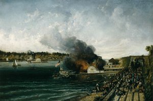 Burning of the Sidewheeler Henry Clay by Unbekannt