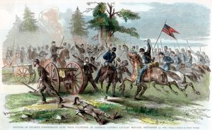 Capture of Confederate guns, near Culpeper, Virginia, American Civil War, 14 September 1863