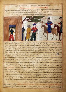 Captured Indian Raja Brought to Sultan Mahmud of Ghazni, Folio from a Majma by Unbekannt