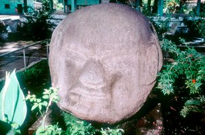 Carved Monolithic Head from Monte Alto, Guatemala, Pre-Columbian, Pre-Classic Period by Unbekannt