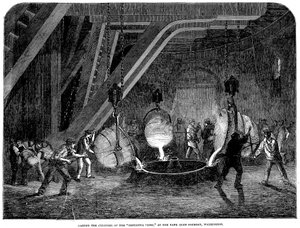 Casting the Cylinder of the Britannia Press at the Bank Quay Foundry, Warrington