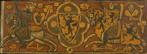 Ceiling panel with a fight between a Christian knight and a Muslim by Unbekannt