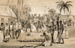 Ceremony of Burning a Hindu Widow with the Body of Her Late Husband