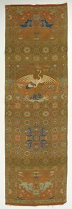 Chair Cover with a Crane, Lions, Dragons, Auspicious Symbols and Floral by Unbekannt