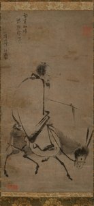 Chan master riding a mule, before 1249