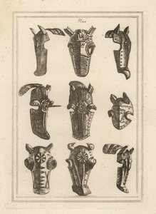 Chanfrons, champfrein or shaffrons for barded horses