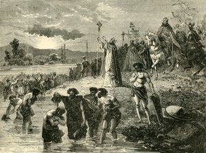Charlemagne Causing the Saxons to be Baptised in the Weser, 782AD