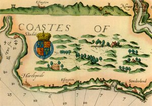 Chart showing windmills as landmarks on the north-east coast of England, 1588, 1947 by Unbekannt