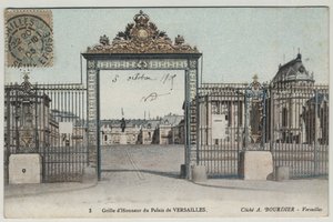 Chateau de Versailles: honour grid - Postcard dated 1905