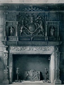 Chimneypiece with Arms of James I (From the Old Palace, Bromley-By-Bow)