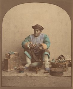 Chinese Man Sitting with Tools, 1870s by Unbekannt