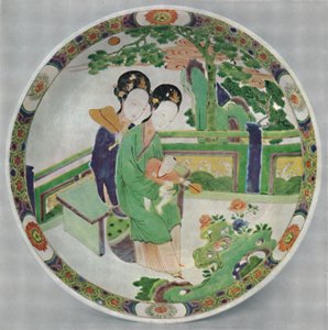 Chinese Porcelain Dish, Famille Verte. Period of Kangxi, 1662-1722, 1928