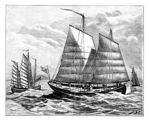 Chinese boats in the Canton river