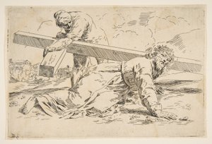 Christ Bearing the Cross on His Back, copy after Cantarini by Unbekannt