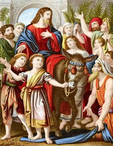 Christ riding into Jerusalem on an ass, c. 1860 by Unbekannt