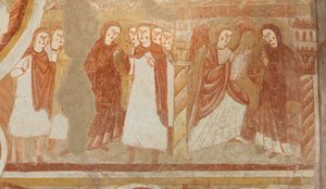 Church (Église Saint-Martin), Interior, Wall Paintings, West Wall of the Nave (detail)