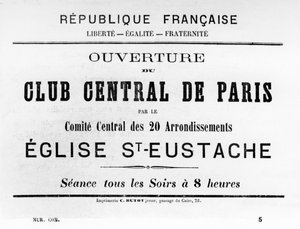Club Central de Paris, from French Political Posters of the Paris Commune, May 1871