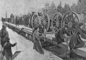 Colonial Troops for South Africa, 1900: Canadian Artillery entraining at Ottawa