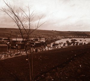 Column of Trucks, Verdun, Northern France, c1914-c1918 by Unbekannt