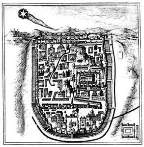 Comet of 66 AD Halley over Jerusalem