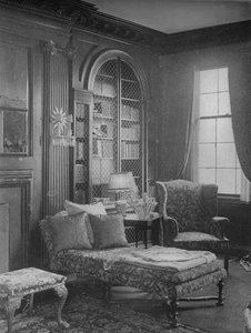 Comfortable Corner in the Library Showing Bookcase, House of Miss Anne Morgan, New York City, 1924