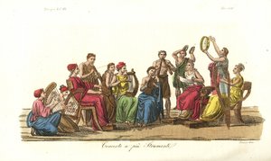 Concert with many instruments, ancient Greece by Unbekannt