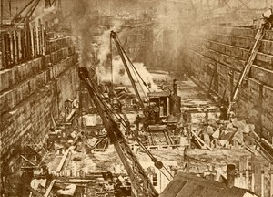 Constructing a Dry Dock at Swansea, c1930