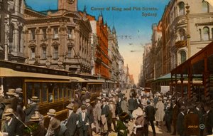 Corner of King and Pitt Streets, Sydney, New South Wales, Australia, c1917 by Unbekannt