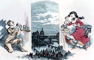 Courting by telephone across Paris, 1883 by Unbekannt