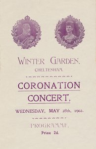 Cover of Programme for a Coronation Concert at the Winter Garden, Cheltenham, 1902 by Unbekannt