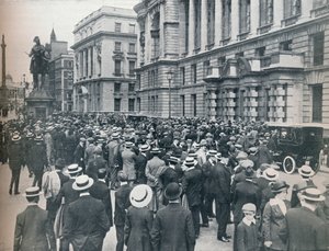 Crowd Waiting Outside the War Office on the Morning Before War Was Declared, 1914