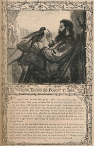 Crusoe Teaches His Parrot To Talk by Unbekannt