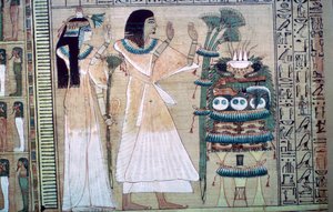 Depiction of a Man and His Wife Making Offerings to Osiris by Unbekannt