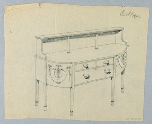 Design for Sideboard with Neo-Classical Ornament, October 1900 by Unbekannt