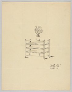 Design for Three-Tiered Table with Vase and Flowers, 1900–05 by Unbekannt