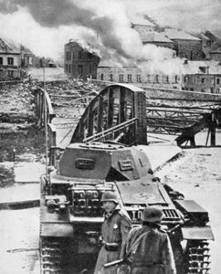 Destruction of Bridge over River Meuse by Belgians to Stop German Advance, World War 2