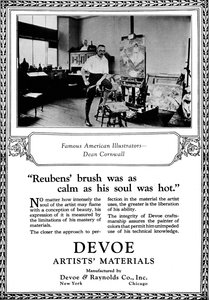 Devoe Artists Materials: Famous American Illustrators - Dean Cornwell, c.1923