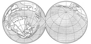 Diagram of the Earth During the Carboniferous Period, 1922