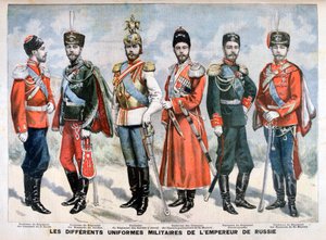 Different Russian military uniforms of the Emperor, 1896 by Unbekannt
