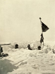 Digging to ascertain the depth of snow covering a depot, c1908, 1909 by Unbekannt