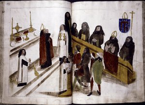 Divine service according to the Greek orthodox rite from: Ulrich Richental Chronicle of the Council of Constance, 1414-1418