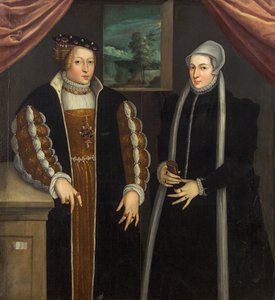 Double-portrait Marie of Brandenburg-Kulmbach and Christina of Denmark, c. 1580