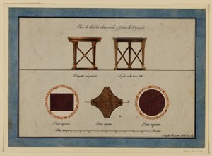 Drawing, Design for Two Small Breakfast Tables, early 19th century