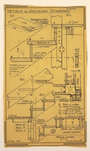 Design for a Mass-Operational House Designed by Hector Guimard, Staircase Construction by Unbekannt