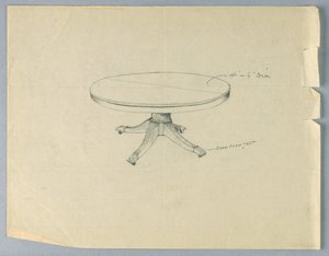 Design for a Round Table on Animal Paw Feet by Unbekannt
