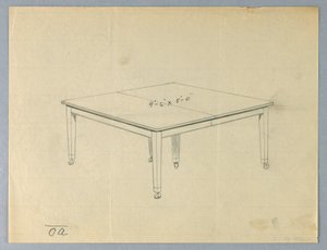 Design for a Six-Legged Rectangular Dining Table by Unbekannt