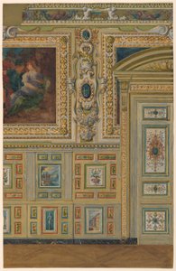 Section of a Wall Showing Groups of Painted Panels, Oval Chamber, Salon Louis XIV, Palace of Fontainebleau, France by Unbekannt